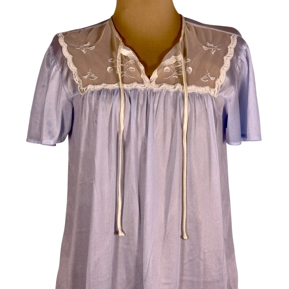 Vintage JCPenney Blue Nylon Pajama Set Small S Vintage Tag M 12-14 USA